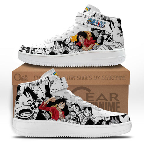 Luffy Sneakers Air Mid OP Custom Anime Schoenen Mix Manga